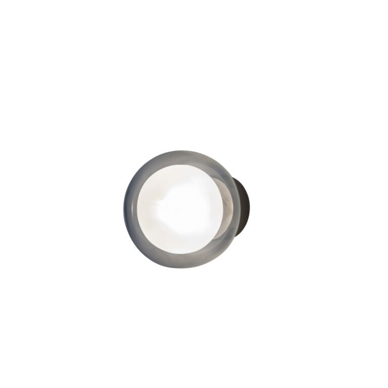 Nabila 552.41 Væg/Loftlampe Mat Sort/Sort Krom med Røget Glas