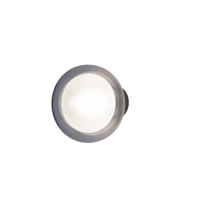 Nabila 552.42 Væg/Loftlampe Mat Sort/Sort Krom med Røget Glas