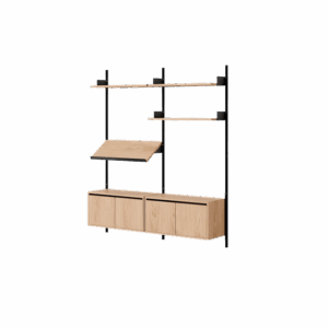 New Works Living Shelf Reol Med Døre Lav Eg/Sort