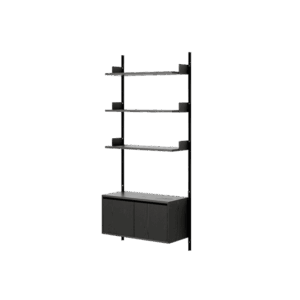 New Works Wall Shelf 1900 Reol Med Døre Lav Sort Ask