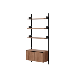 New Works Wall Shelf 1900 Reol Med Døre Lav Valnød