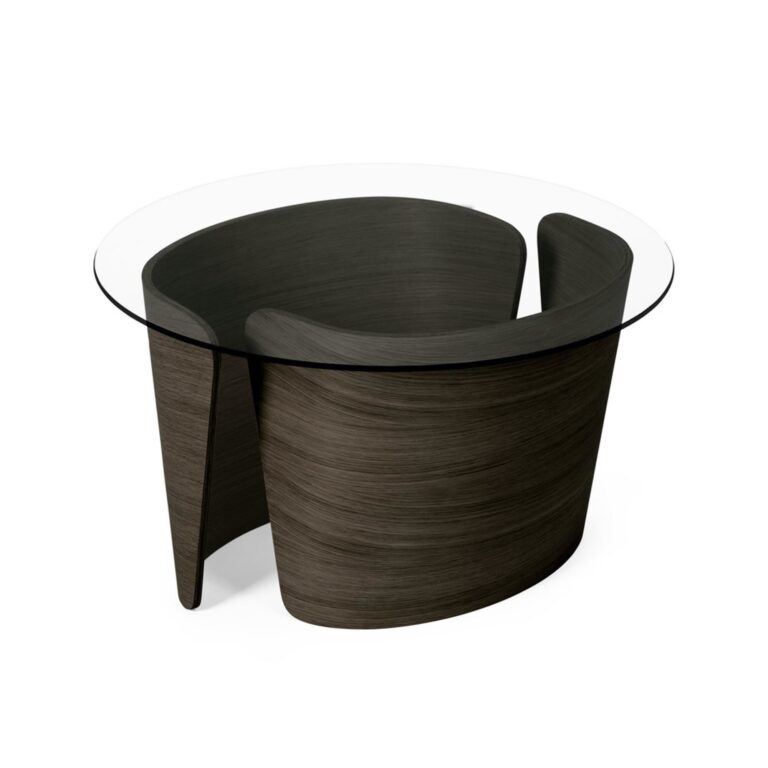 No 7 Lounge Sofabord Ø70 Høj Mørk Olieret Eg/Glas