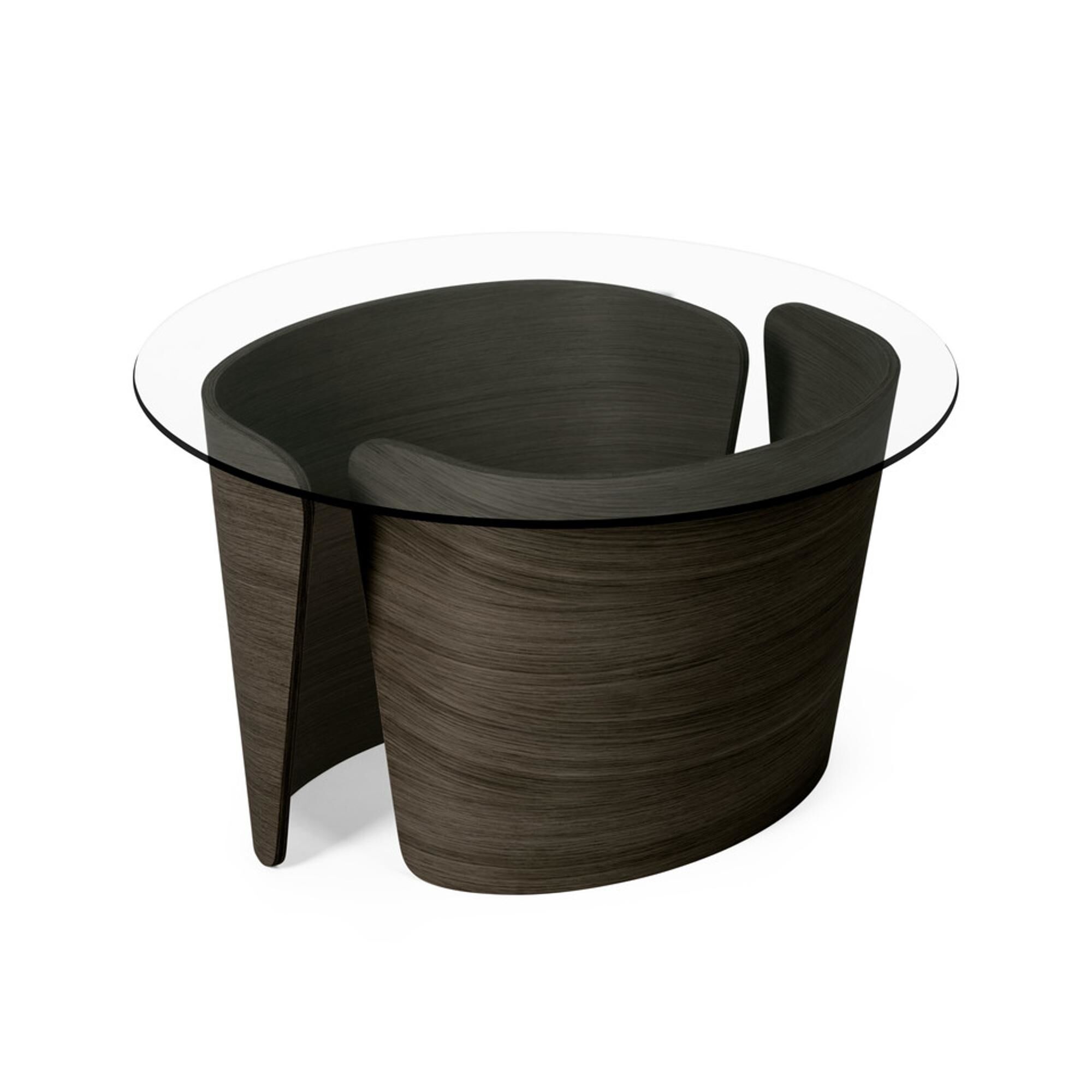 No 7 Lounge Sofabord Ø70 Høj Mørk Olieret Eg/Glas