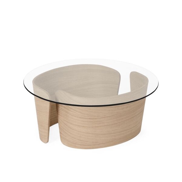 No 7 Lounge Sofabord Ø70 Lav Hvid Olieret Eg/Glas