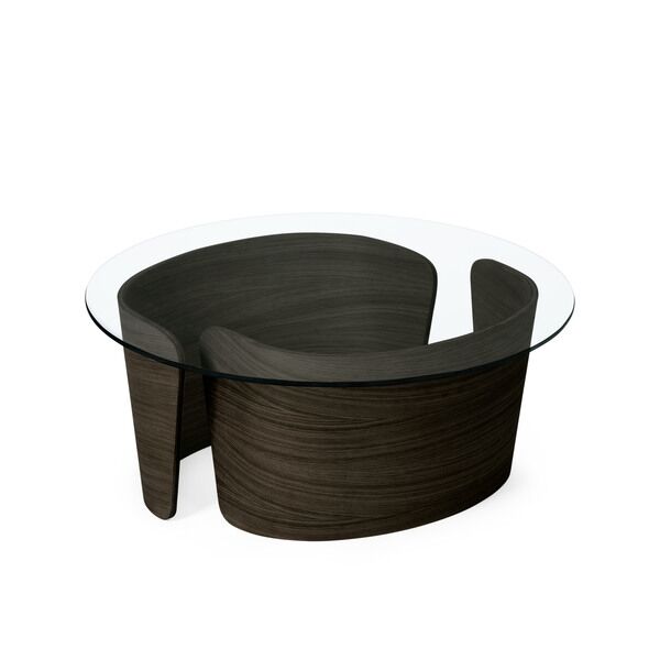 No 7 Lounge Sofabord Ø70 Lav Mørk Olieret Eg/Glas