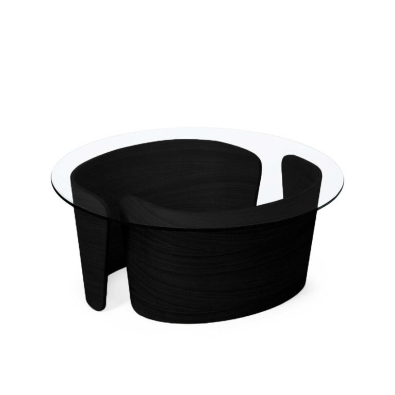 No 7 Lounge Sofabord Ø70 Lav Sort Eg/Glas