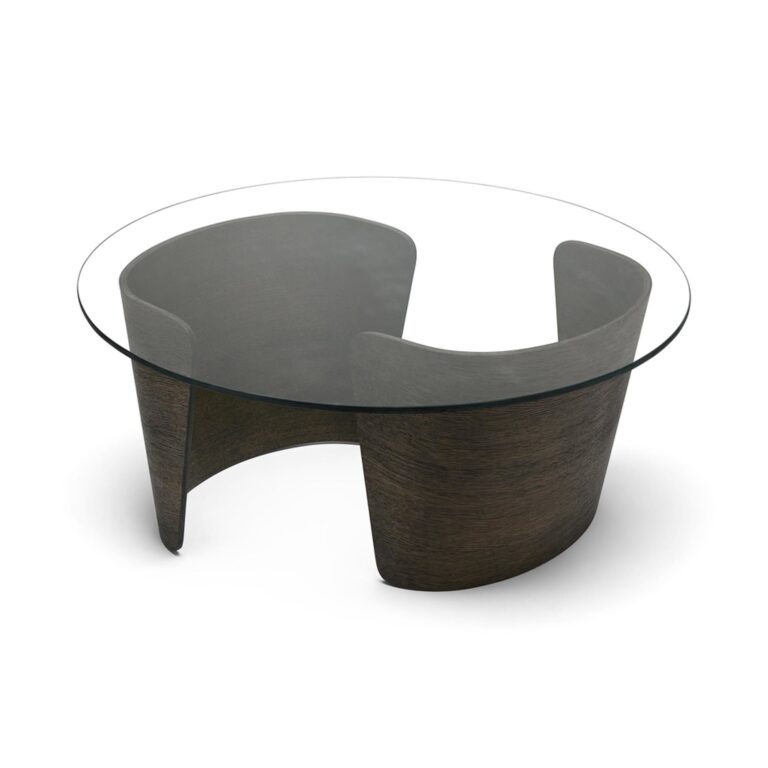 No 7 Lounge Sofabord Ø90 Høj Mørk Olieret Eg/Glas