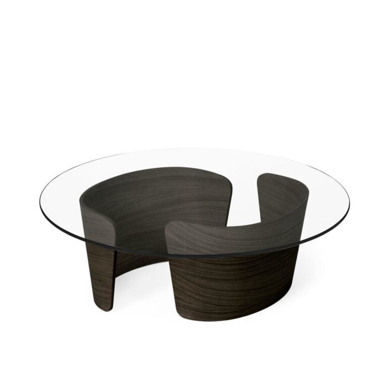 No 7 Lounge Sofabord Ø90 Lav Mørk Olieret Eg/Glas