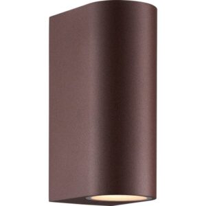 Nordlux Dion Double udendørs væglampe, rustfarvet