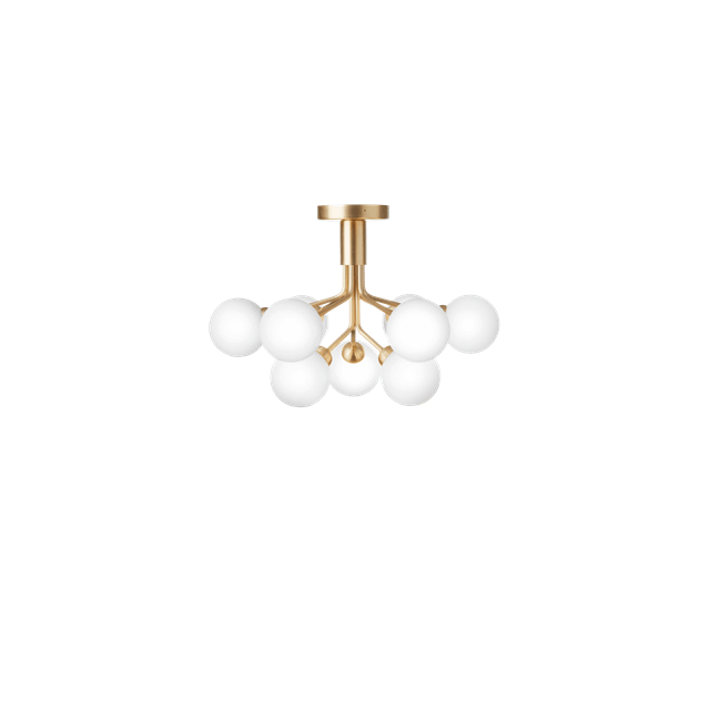 Nuura Apiales 9 Loftlampe Messing og Opal Glas