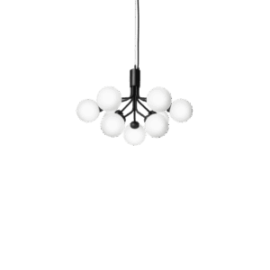 Nuura Apiales 9 Lysekrone Sort og Opal Glas