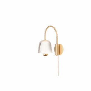 Nuura Asteea Væglampe Satin Messing/Riflet Klar