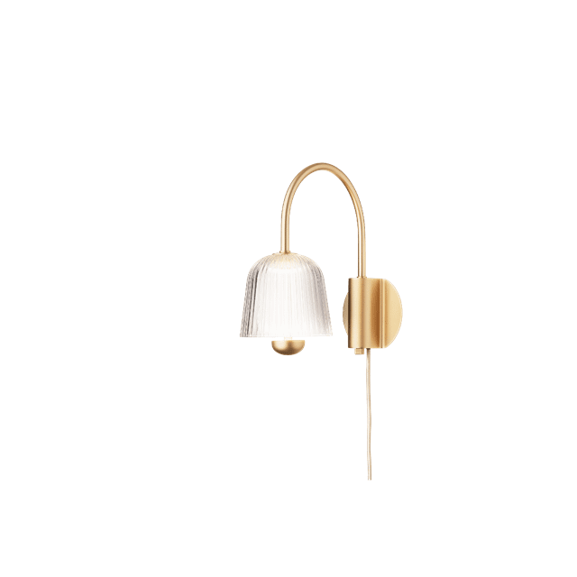 Nuura Asteea Væglampe Satin Messing/Riflet Klar