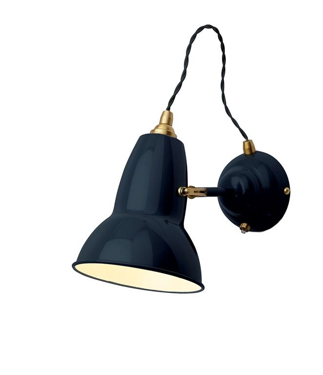 Original 1227 væglampe, messing/blå