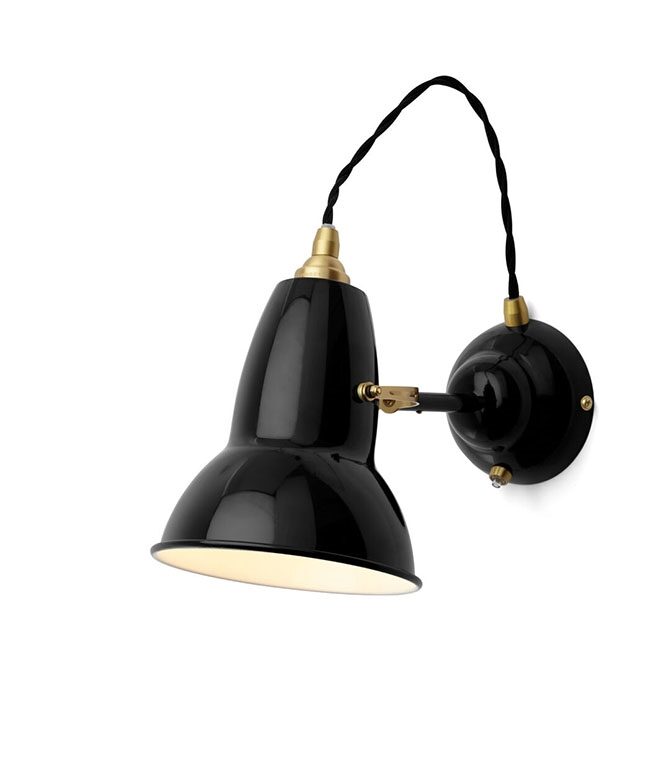 Original 1227 væglampe, messing/sort