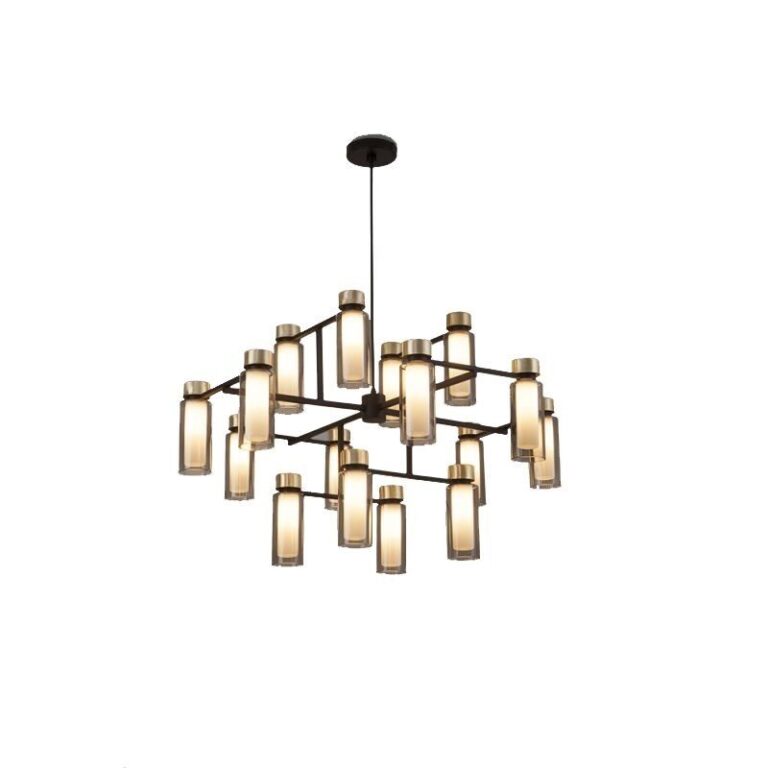 Osman 560.16 Pendel Mat Sort/Børstet Messing med Klar Glas