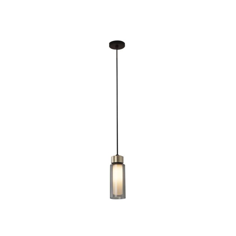Osman 560.21 Pendel Mat Sort/Børstet Messing med Klar Glas