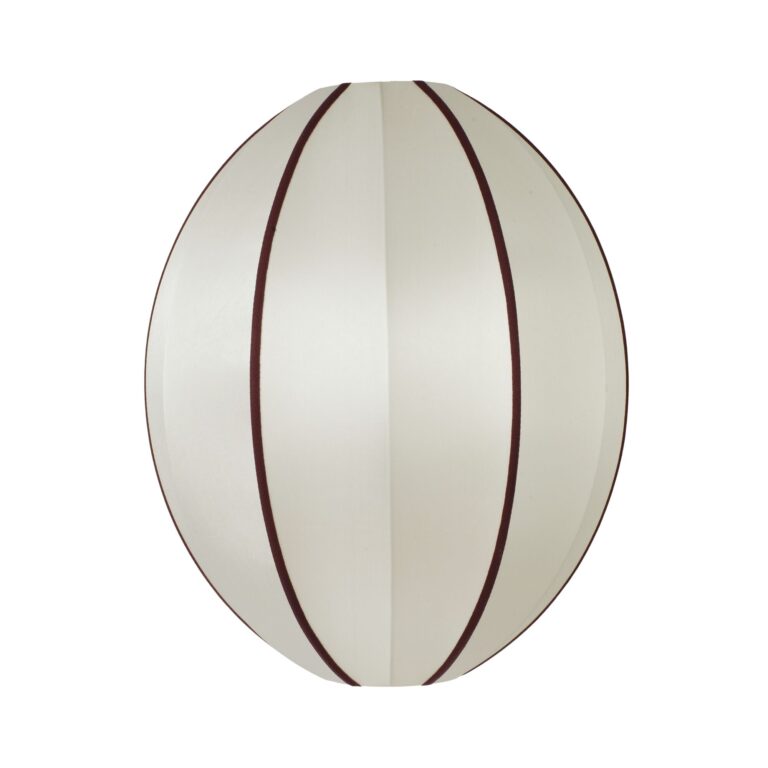 Oval L Lampeskærm Offwhite/Bordeaux