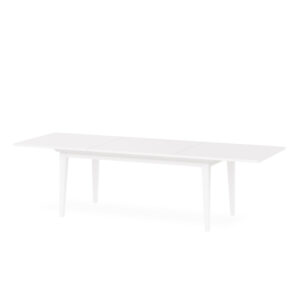 Paris spisebord inkl. tillægsplader - hvid træ, 276 x 95 cm