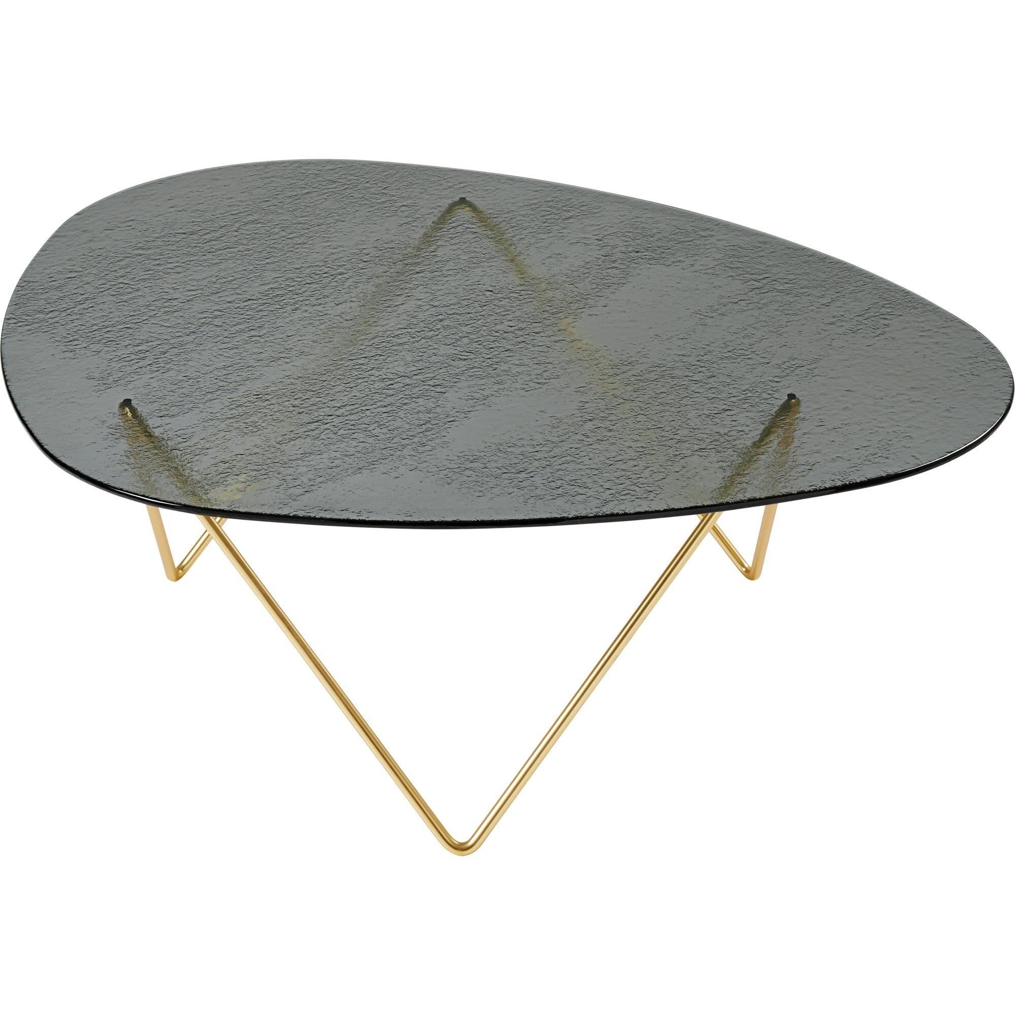 Pedrera Sofabord Brass Semi Matt/Smoke/Glas
