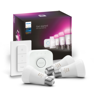 Philips Hue White Color Ambience E27 standardpære starter kit med dimmer