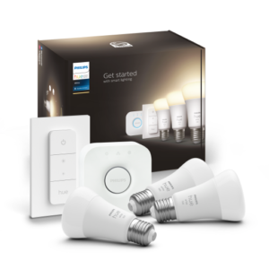 Philips Hue White E27 standardpære, starter kit med fjernbetjening