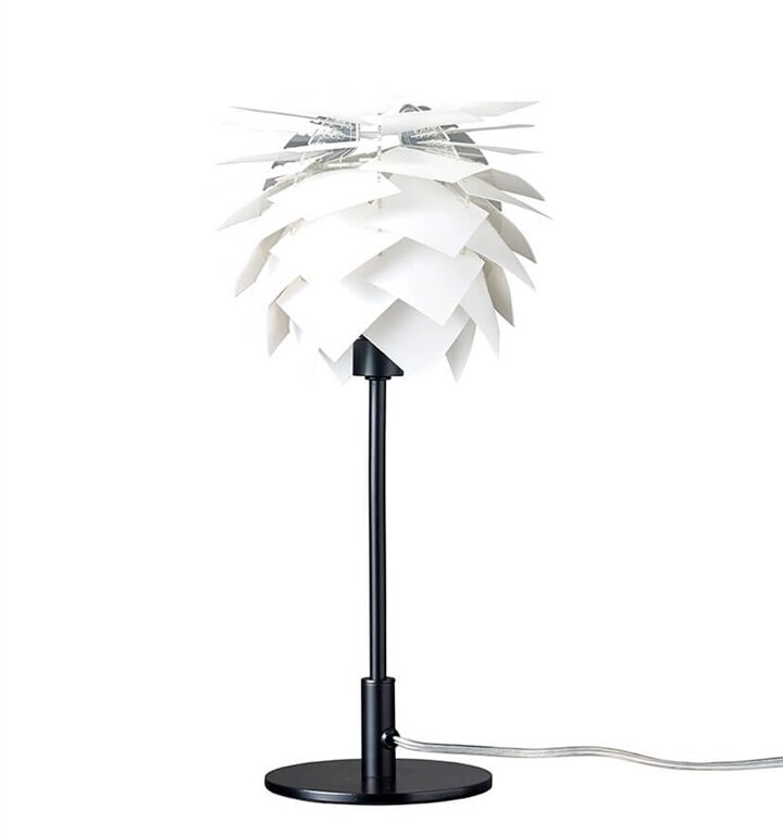 Pineapple høj bordlampe, sort/hvid