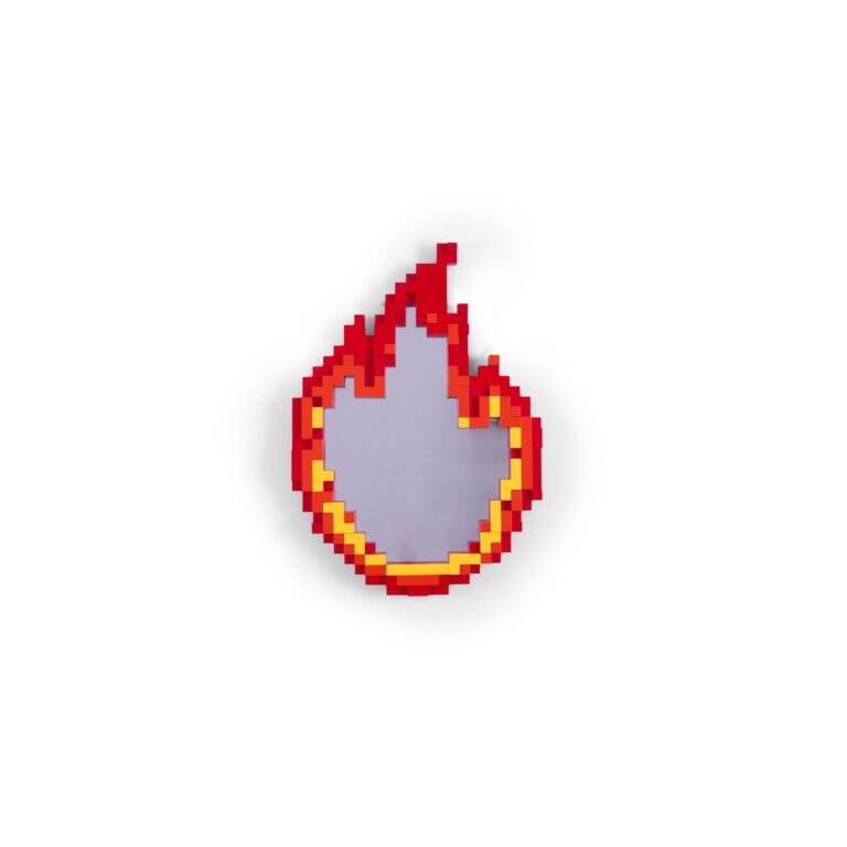 Pixel Flame Spejl Rød/Orange/Gul