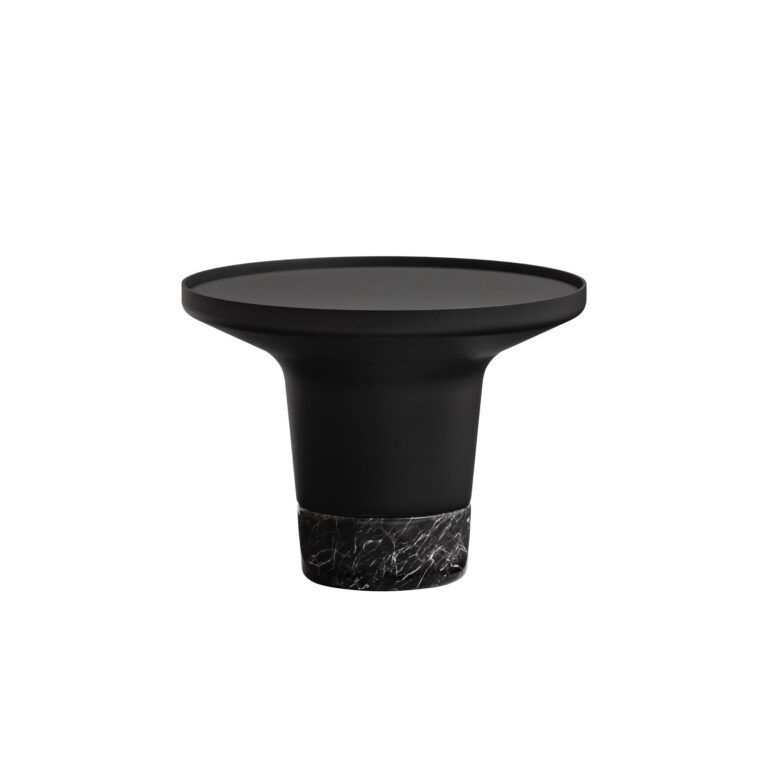 Poller Sofabord Ø60 Sort/ Sort Marmor