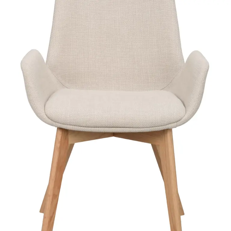 ROWICO Drimsdale lænestol, m. armlæn - beige polyester og natur eg