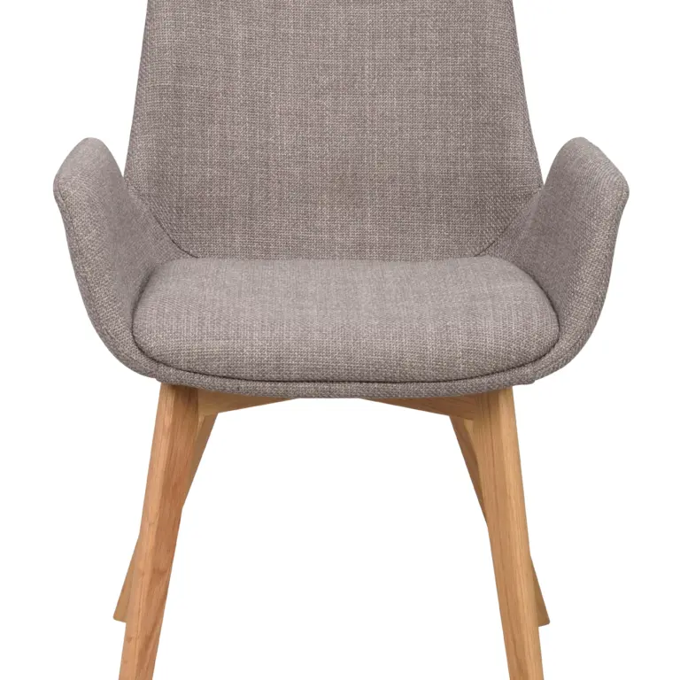 ROWICO Drimsdale lænestol, m. armlæn - grå polyester og natur eg