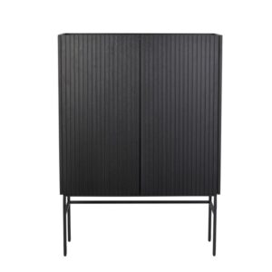 ROWICO Lancaster skab, m. 2 låger - sort træ og sort metal (100x40)