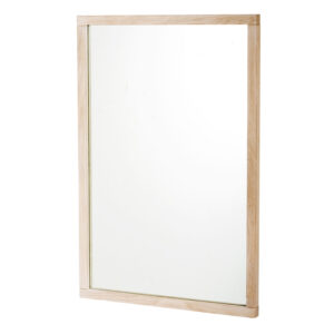 ROWICO rektangulær Confetti vægspejl - spejlglas og hvidvasket eg (90x60)