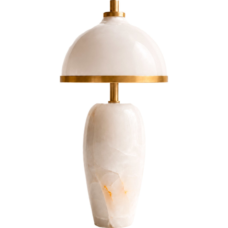 Rebello Decor Eternal Moonlight genopladelig bordlampe, hvid onyx/messing