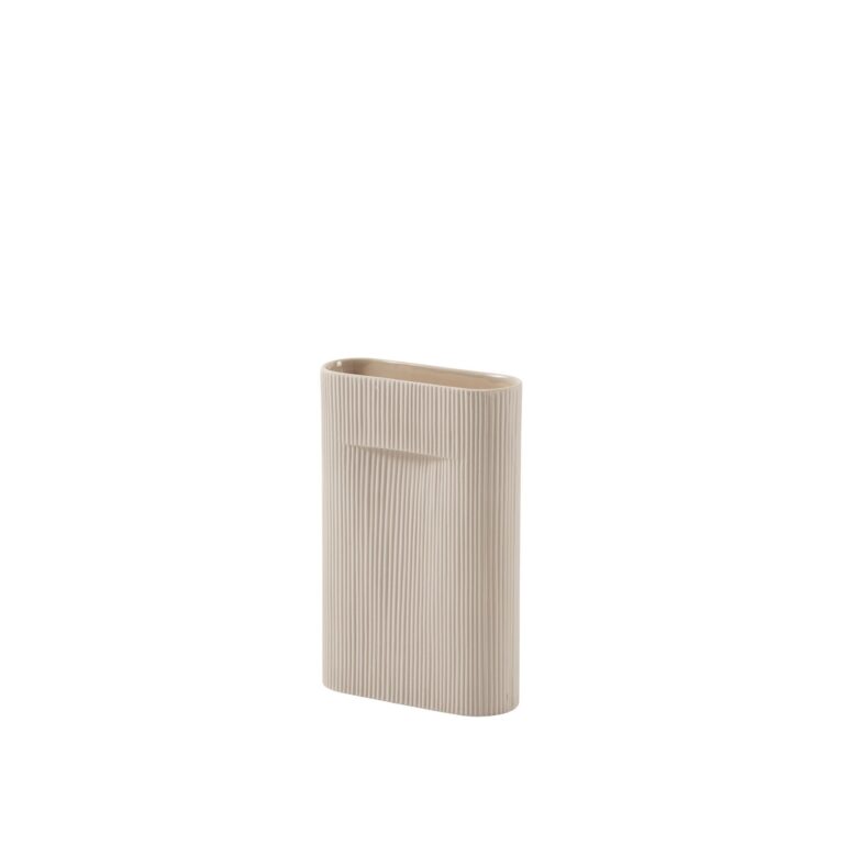 Ridge Vase Beige H35 cm