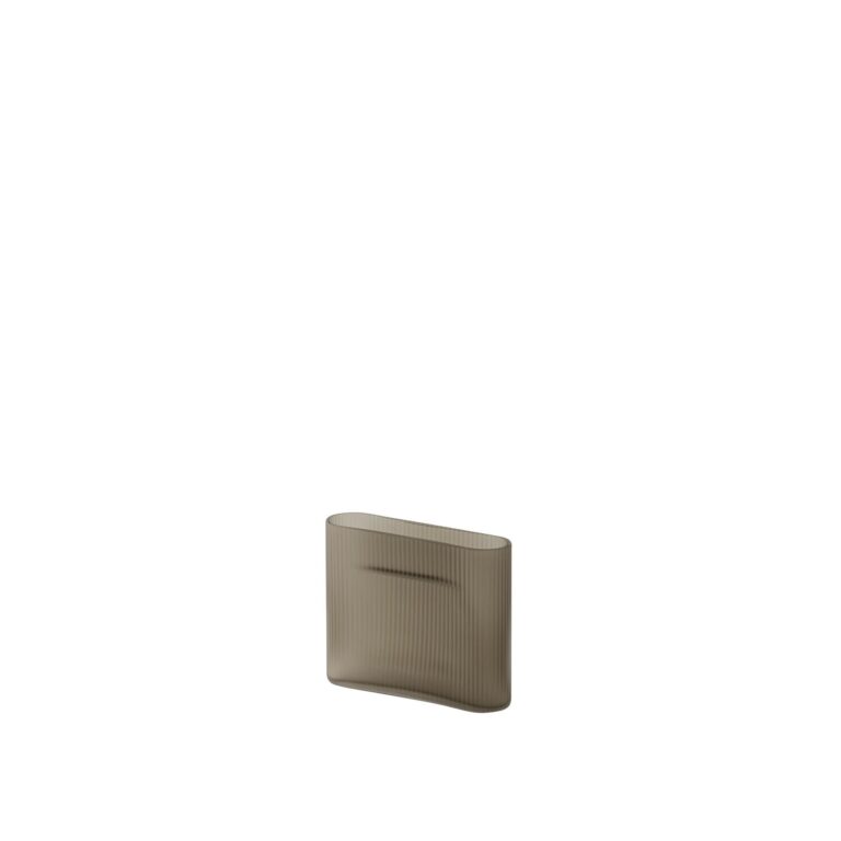 Ridge Vase H16,5 Taupe/Frostet Glas