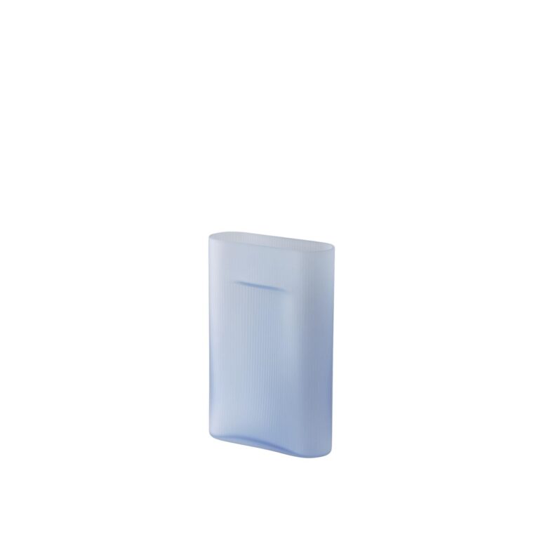 Ridge Vase H35 Lyseblå/Frostet Glas