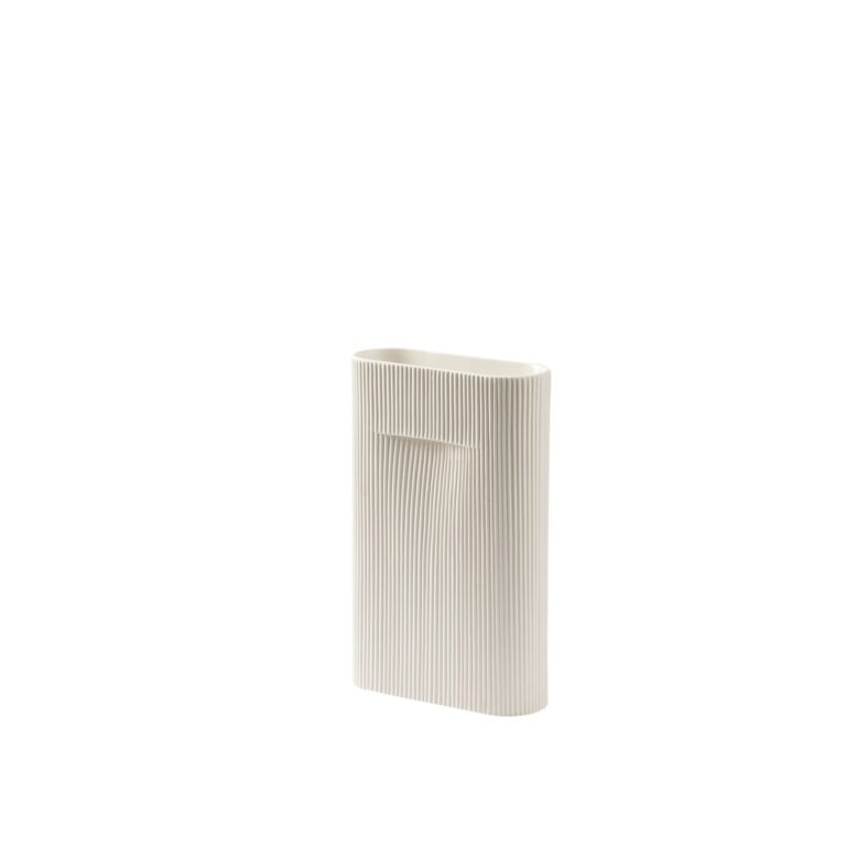 Ridge Vase H35 Off White