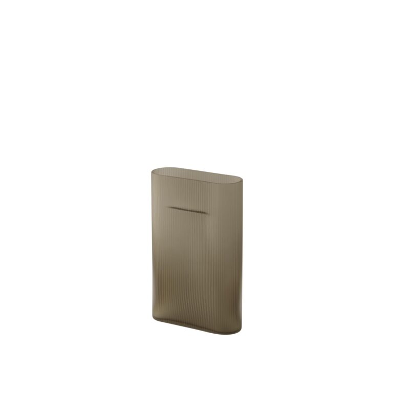 Ridge Vase H35 Taupe/Frostet Glas