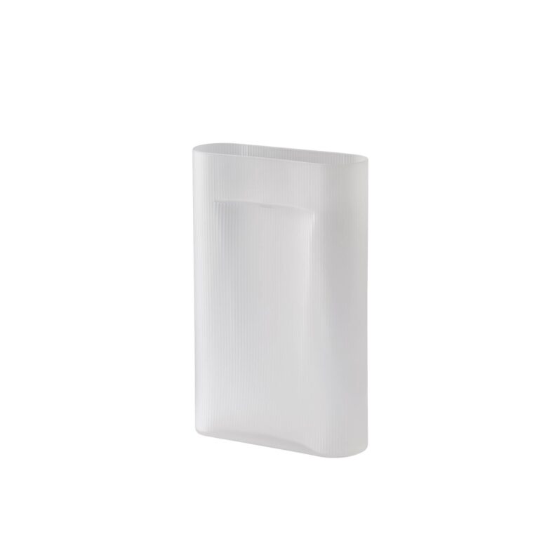Ridge Vase H48,5 Hvid/Frostet Glas