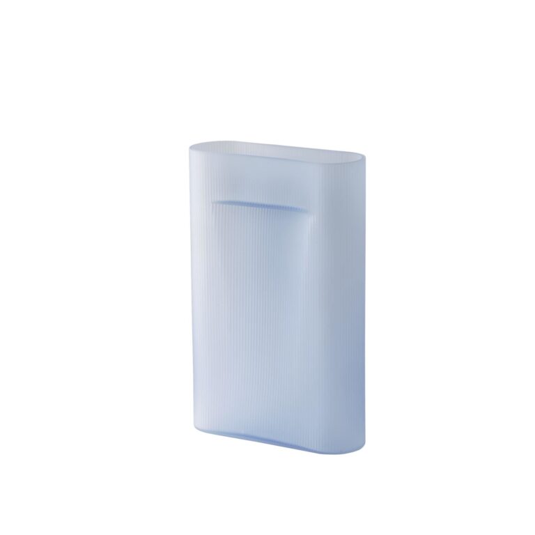 Ridge Vase H48,5 Lyseblå/Frostet Glas