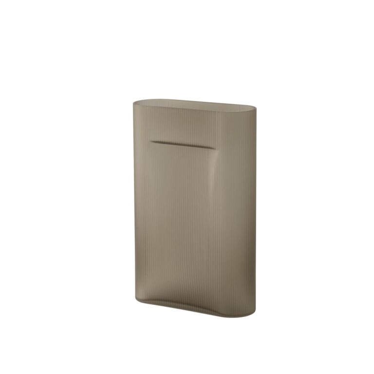 Ridge Vase H48,5 Taupe/Frostet Glas