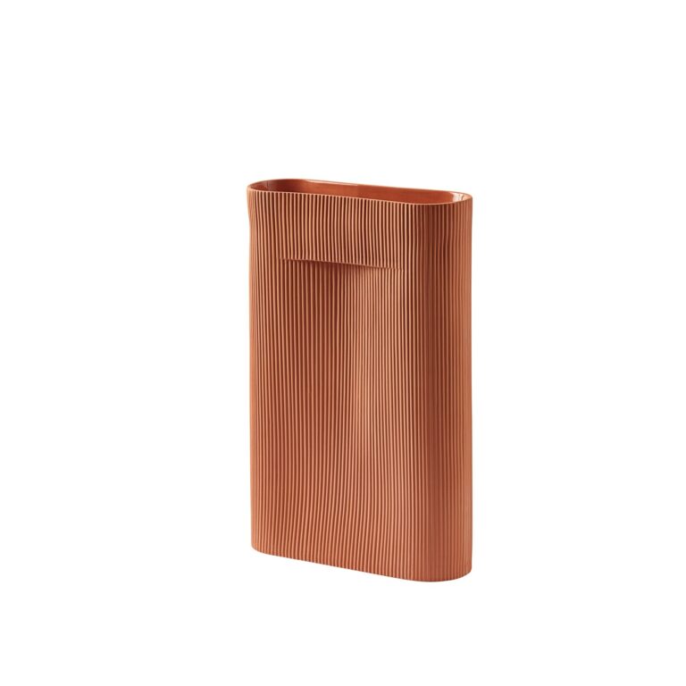 Ridge Vase H48,5 Terracotta