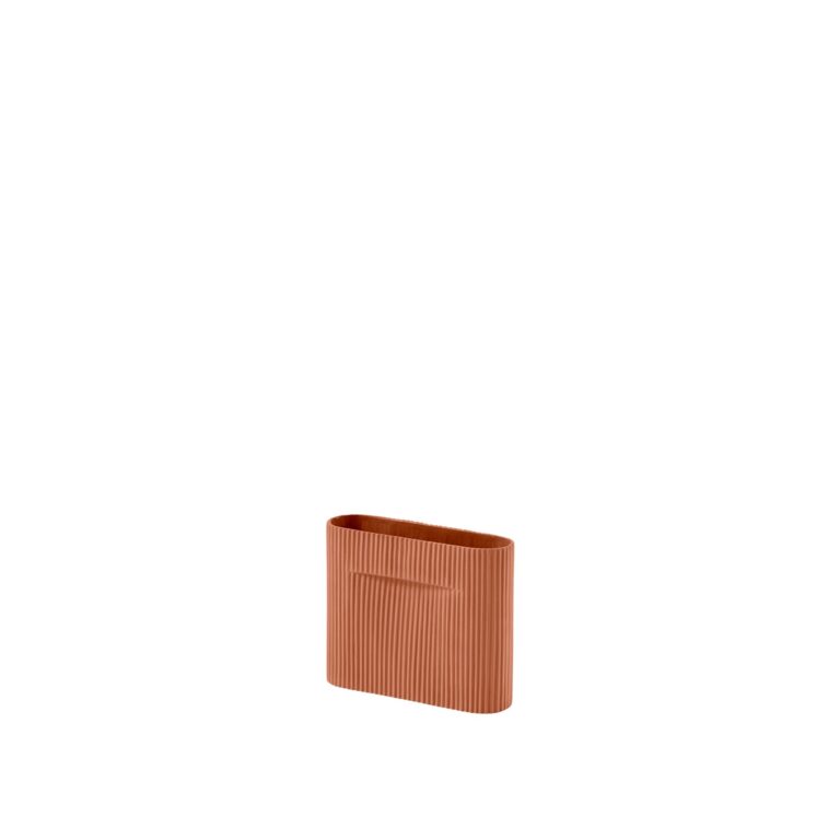 Ridge Vase Terracotta H16,5 cm