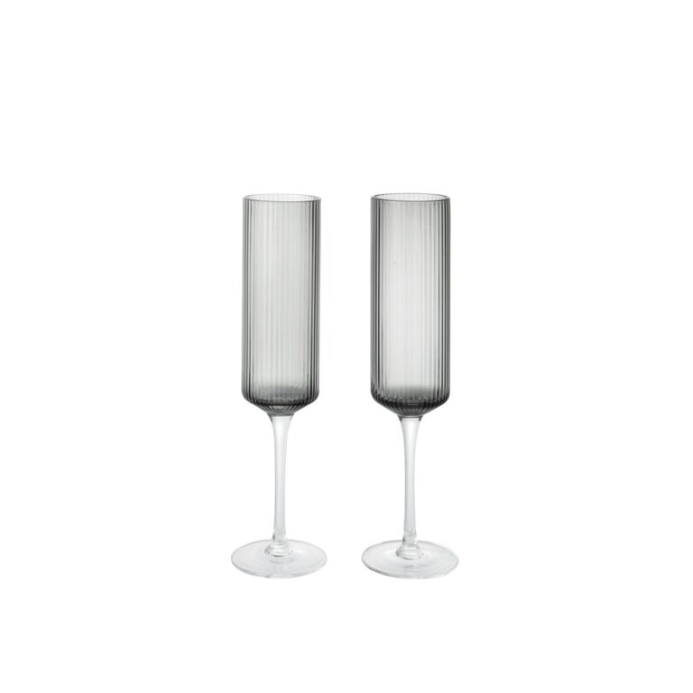 Ripple Champagne Glas 15cl Sæt af 2 Røget Grå