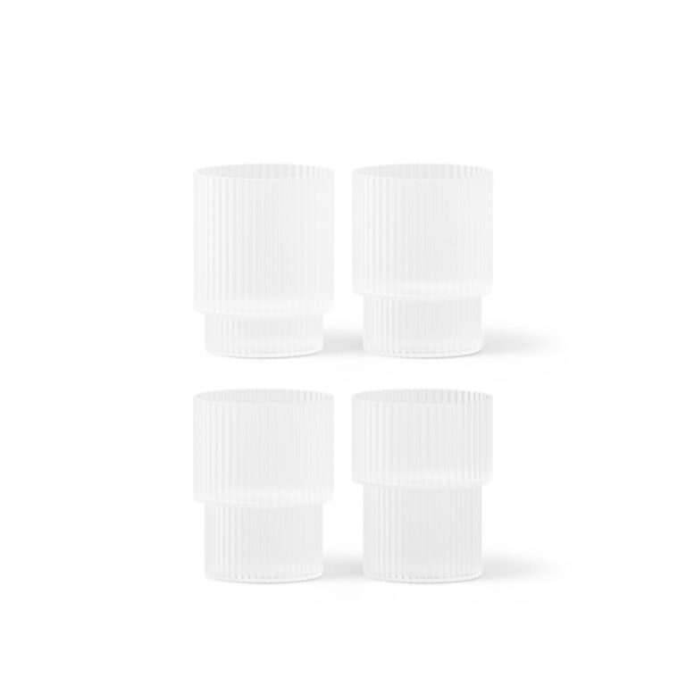 Ripple Glas Sæt af 4 Frostet