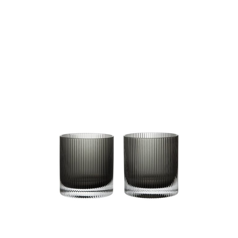 Ripple Tumbler Glas 25cl Sæt af 2 Røget Grå