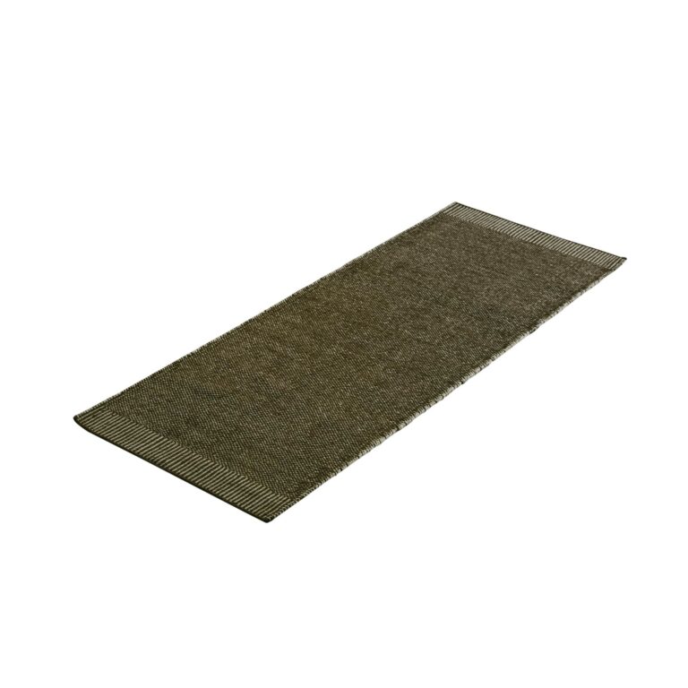 Rombo Gulvtæppe 200x75 cm Off White/Mos Grøn