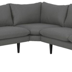 SOFAKONCEPT Cozy hjørnesofa, m. 2 puder - mørkegrå stof og sort bøg