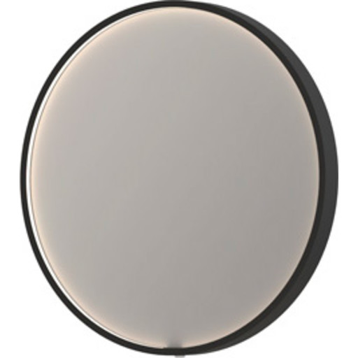 Sanibell Proline spejl med lys, sort, Ø60 cm